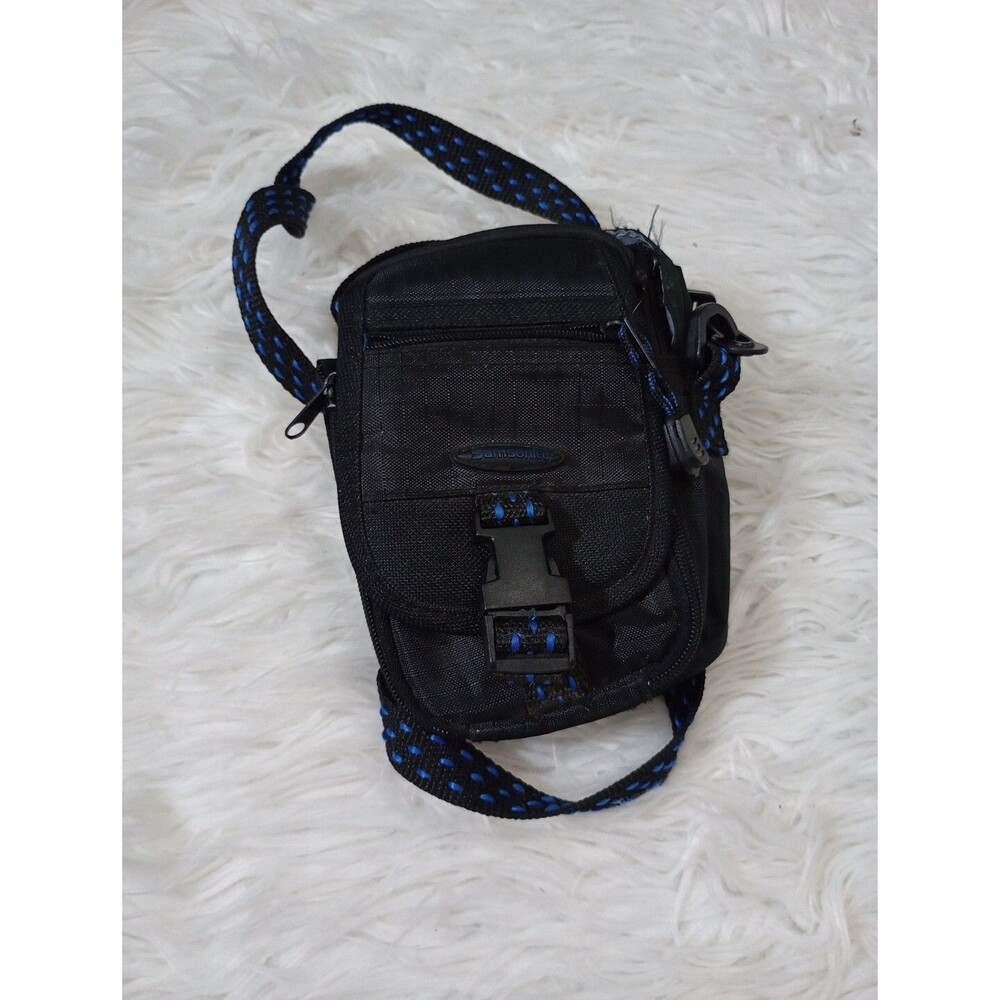 Samsonite Small Black Padded Camera Bag Case Strap & Several Compartments